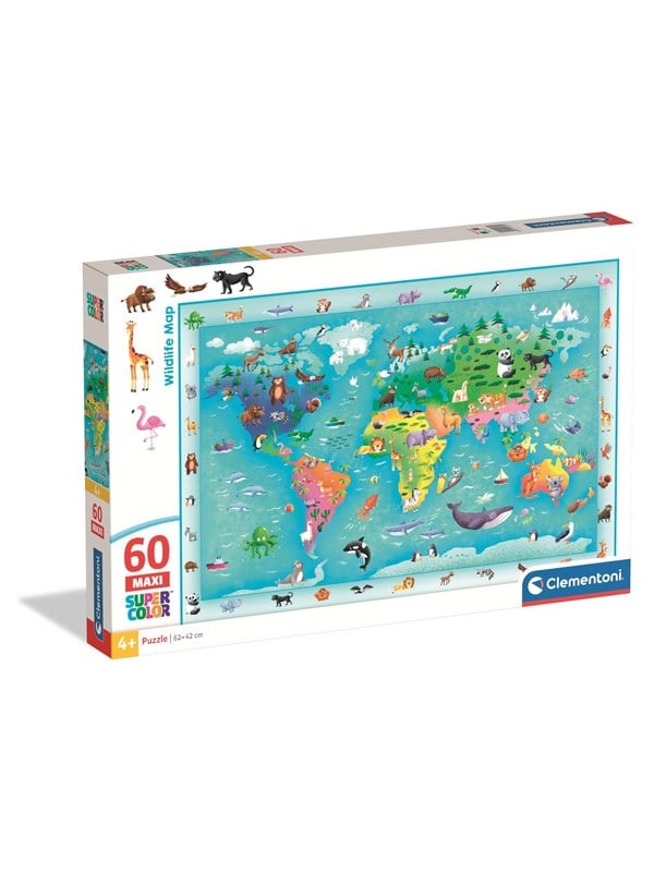 Clementoni Puzzle Maxi Noli Wildlife Map 60 pieces Floor