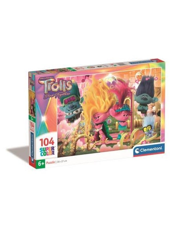 Trolls Puslespil - Trolls 3 Band Together - 104 Brikker - Clementoni