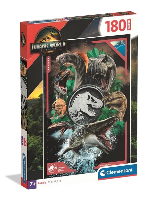 Clementoni - Jurassic World Super Puzzle - 180 Brikker - Puslespil