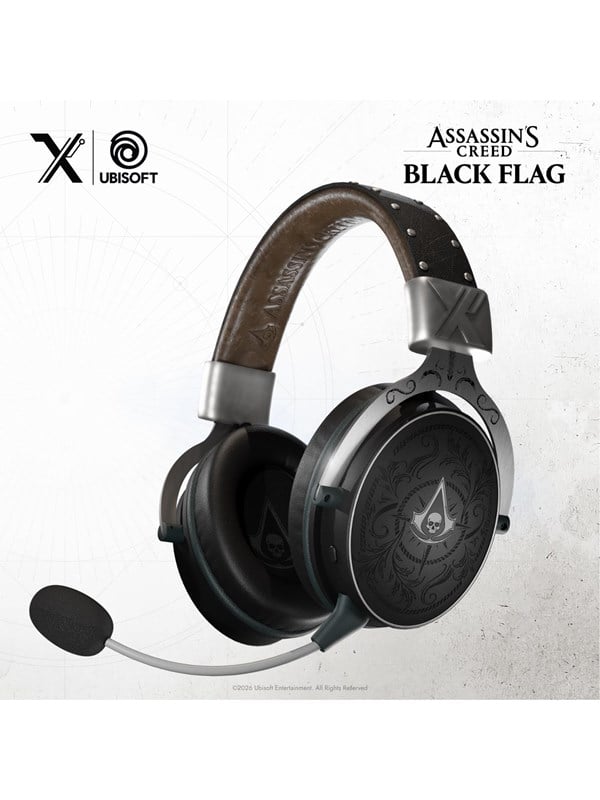 Lexip Tattoo - Assassin's Creed Black Flag: Resynced - headset - fuld størrelse - Bluetooth/2,4 GHz radiofrekvens - trådløs, kablet - 3,5 mm jackstik