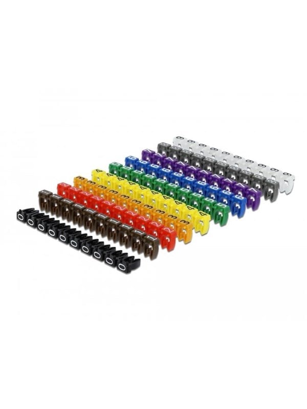 DeLOCK Cable Marker Clips 0-9 Assorted Colours (100-Pack)