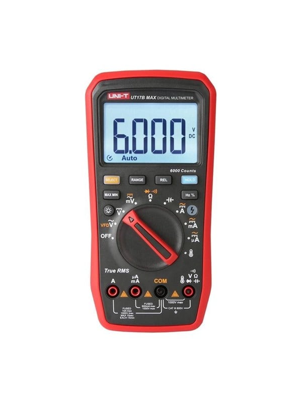 True RMS Digital Multimeter, 1000V AC/DC; 10A AC/DC; 60MOm; 6000uF; VFD: 600V; 500C;