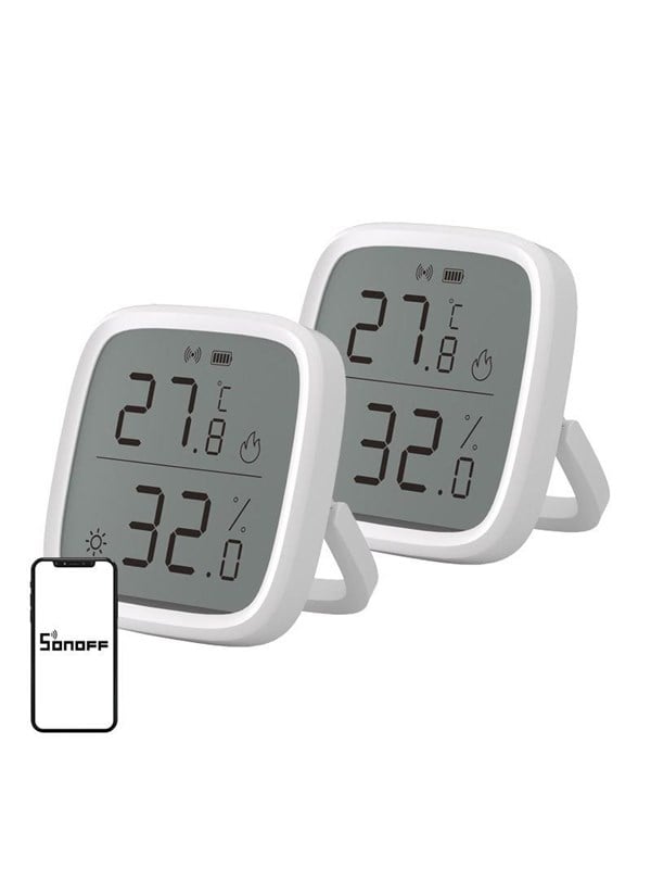 Sonoff temperatur- og fugtighedssensor SONOFF ZigBee SNZB-02D 2-pak