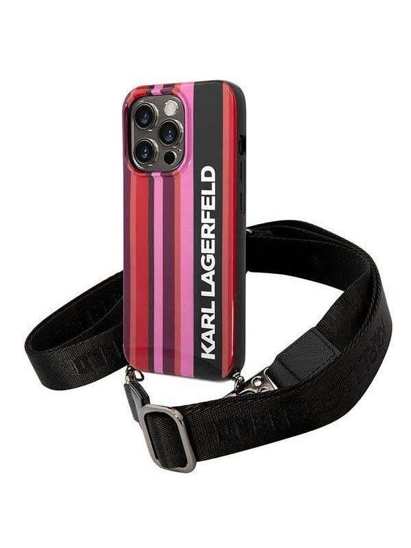 Karl Lagerfeld KLHCP14XSTSTP iPhone 14 Pro Max 6.7 "hardcase pink / pink Color Stripes Strap