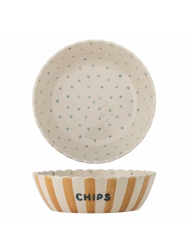Bloomingville - Chips Skål - Multifarvet - Stentøj Keramik - 24 Cm
