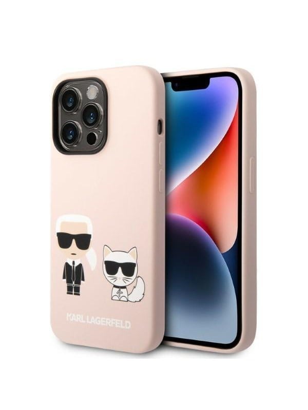 Karl Lagerfeld KLHMP14LSSKCI iPhone 14 Pro 6.1 "hardcase light pink / light pink Silicone Karl & Choupette Magsafe