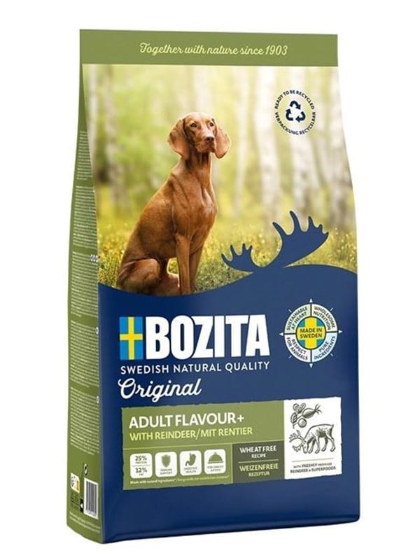 Bozita Original Adult Flavour+ med rensdyr - tørfoder til hund - 12 kg