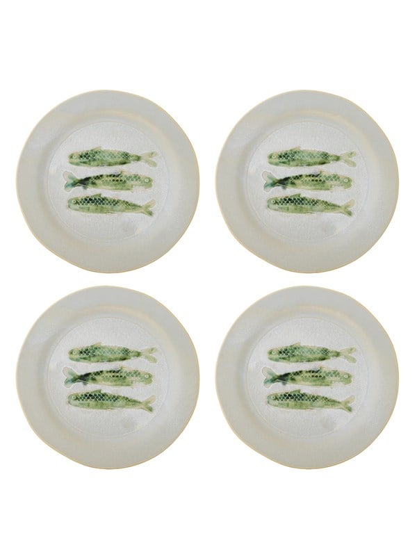 Bloomingville - Hadden Tallerken, Grøn, Stentøj, D27xH2 cm, Set of 4