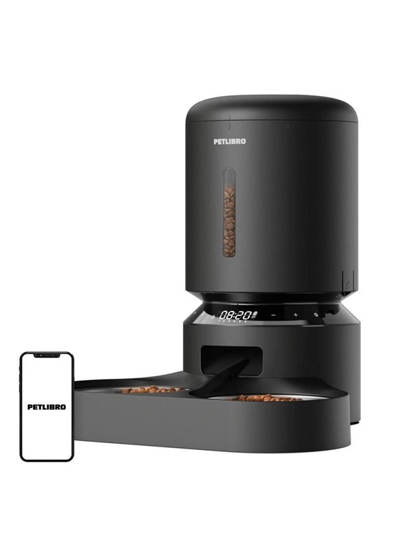 Petlibro PETLIBRO Granary 5L foderdispenser til kæledyr med dobbeltskål (Black) billede