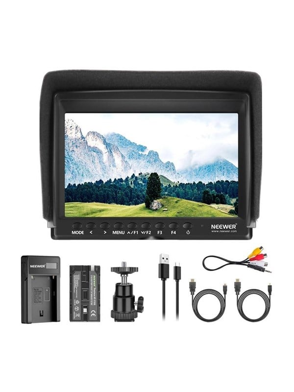 Neewer F100 Field Monitor + USB Charger + Battery billede