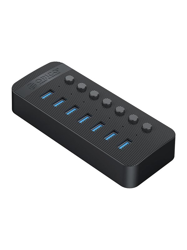 ORICO CT2U3-7AB 7x USB-A 3.0 Hub with Switches - Black USB hub - USB 3.0 - 7 ports - Sort