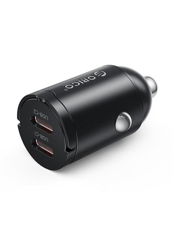 Car Charger Orico MiniRing, 30W, 3A, 2 x USB-C, Black