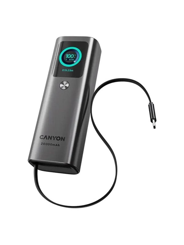 Canyon OnPower 265 Powerbank 20000mAh, 165W, Aluminium Dark grey