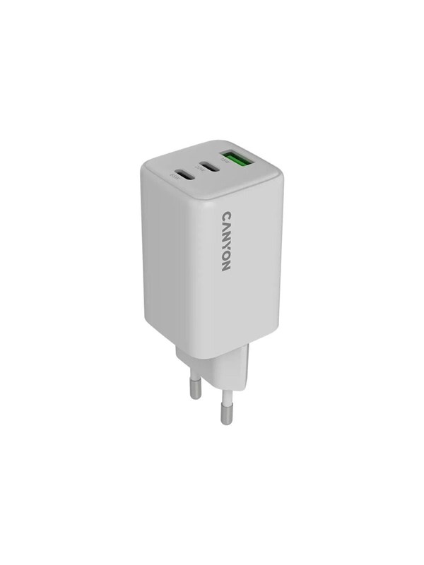 Canyon 65W GaN Oplader 2xUSB-C + USB-A, Hvid