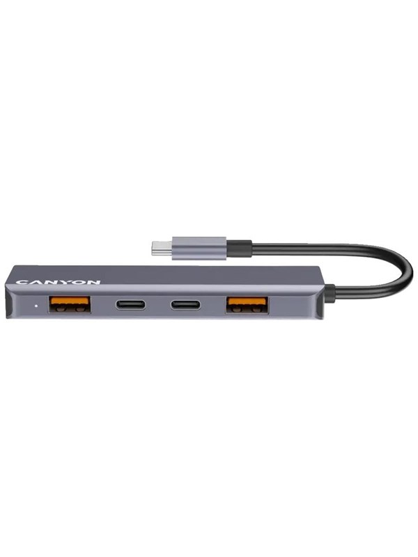 Canyon DS-18 5-i-1 USB-C Hub, Grå USB hub - USB 3.0 - 5 ports - Grå
