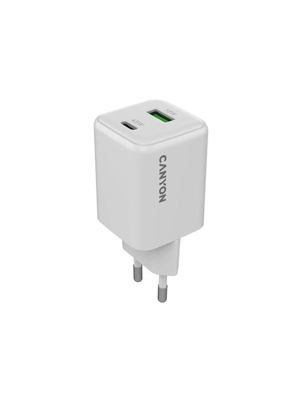 Canyon 45W GaN Oplader USB-C PD & USB-A, Hvid