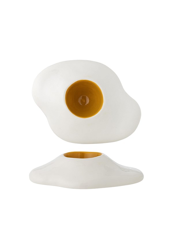 Bloomingville - Eggert Æggebæger, Hvid, Stentøj, L14,5xH11xW3 cm