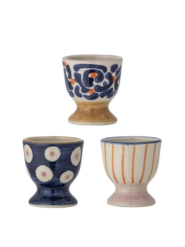 Bloomingville - Eviaya Æggebæger, Blå, Stentøj, D4,5xH5 cm, Set of 3