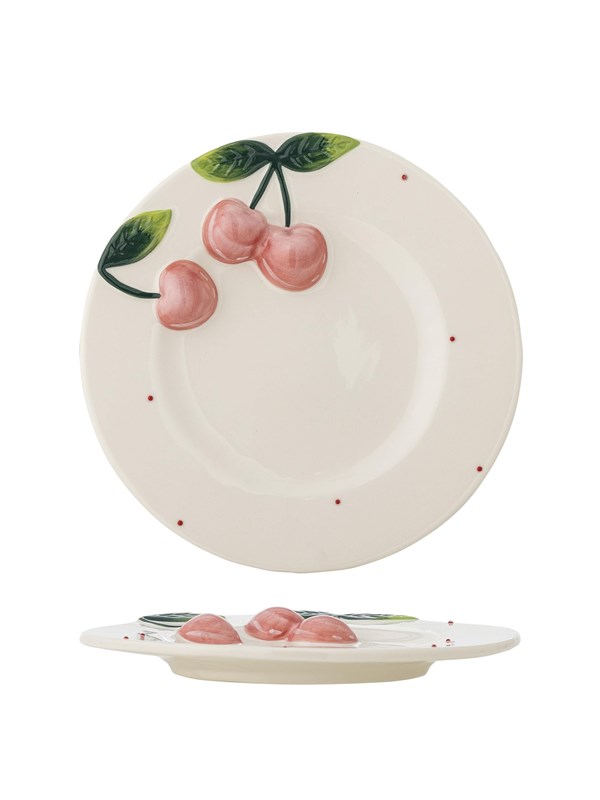 Bloomingville - Berrie Tallerken, Rosa, Stentøj, D20,5xH3 cm