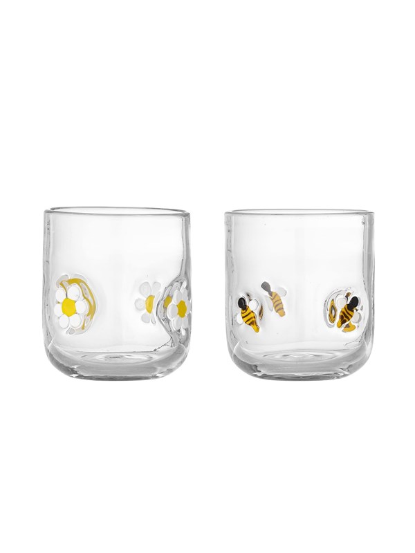 Bloomingville - Buzz Drikkeglas, Klar, Glas, D8xH9 cm, Set of 2