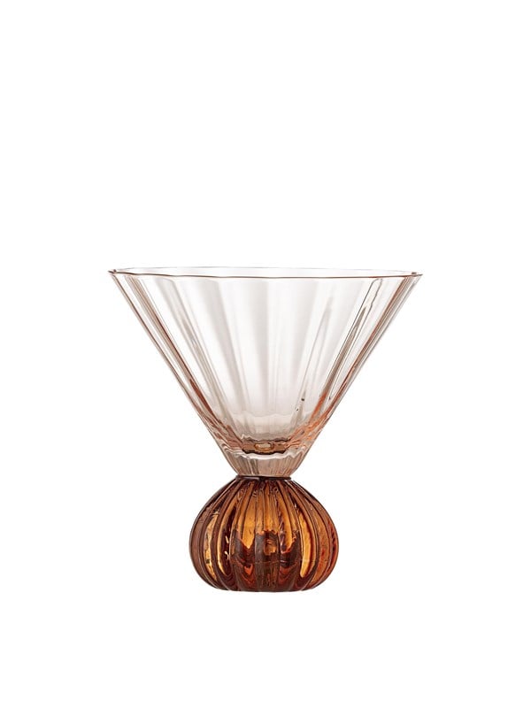 Bloomingville - Taurin Cocktailglas Med Riller - Rosa - 30 Cl