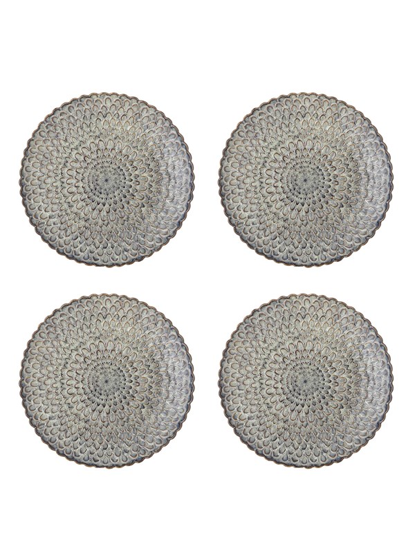 Bloomingville - Katrina Tallerken, Grå, Stentøj, D26,5xH3 cm, Set of 4