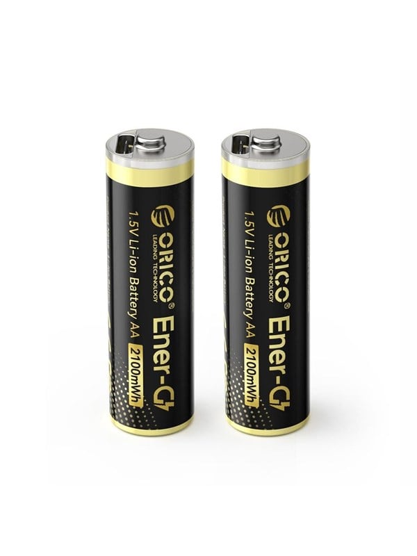 ORICO Ener-G EG5C Lithium Battery 1.5V 2100mWh AA USB-C Rechargeable Battery with Charging Cable 2 pcs.