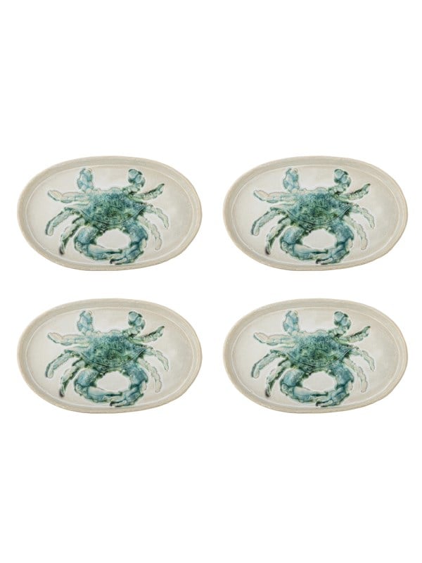 Bloomingville - Hadden Tallerken, Grøn, Stentøj, L29xH2,5xW18 cm, Set of 4