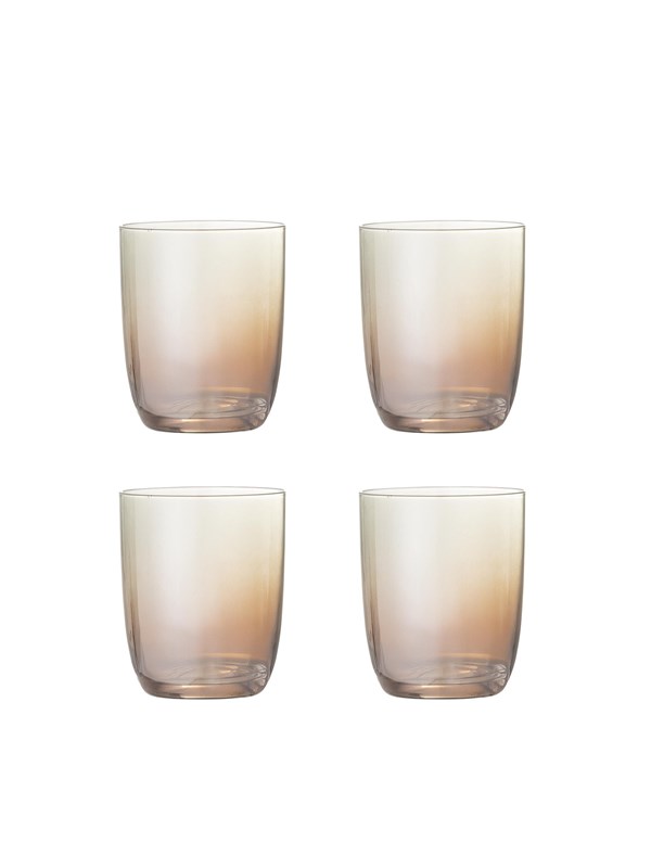 Bloomingville - Aston Drikkeglas, bronze, Glas - Ø8 Ã H10 cm, sæt med 4