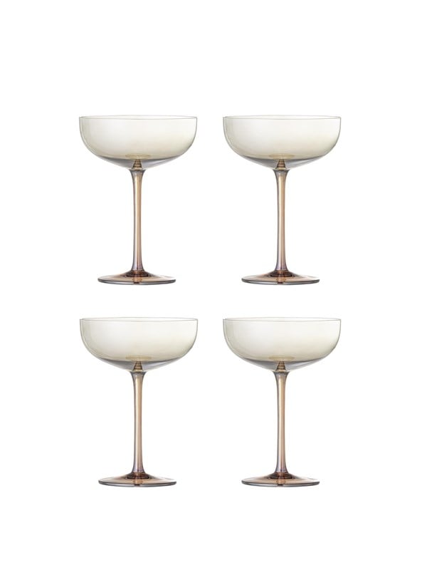 Bloomingville - Aston Cocktailglas, bronze, Glas - Ø12 Ã H17 cm, sæt med 4