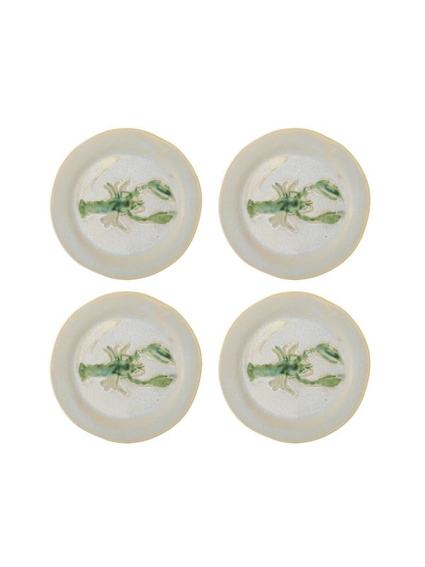 Bloomingville - Hadden Tallerken, Grøn, Stentøj, D21xH2 cm, Set of 4