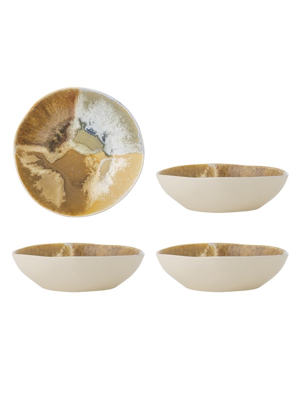 Creative Collection - Lacey Skål, Multifarvet, Stentøj - Ø21 Ã H6 cm, sæt med 4