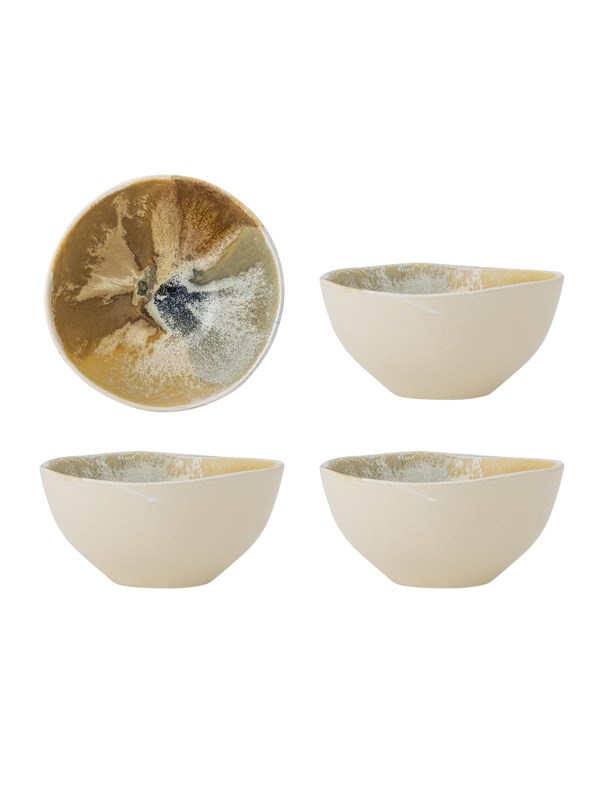 Creative Collection - Lacey Skål, Multifarvet, Stentøj - Ø15 Ã H8 cm, sæt med 4