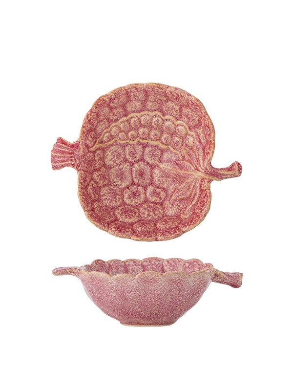 Bloomingville - Gideon Skål, Rosa, Stentøj, L17xH5xW14 cm