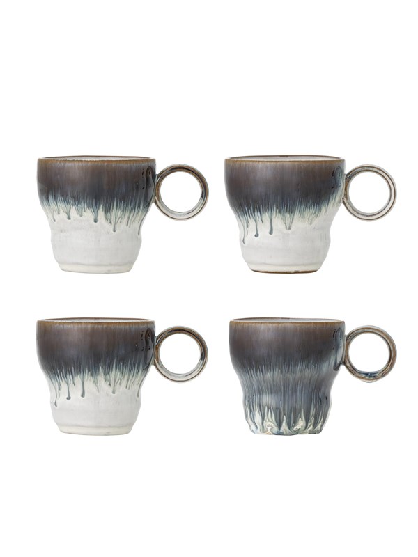 Bloomingville - Nigel Krus, Blå, Stentøj, D9xH9 cm, Set of 4