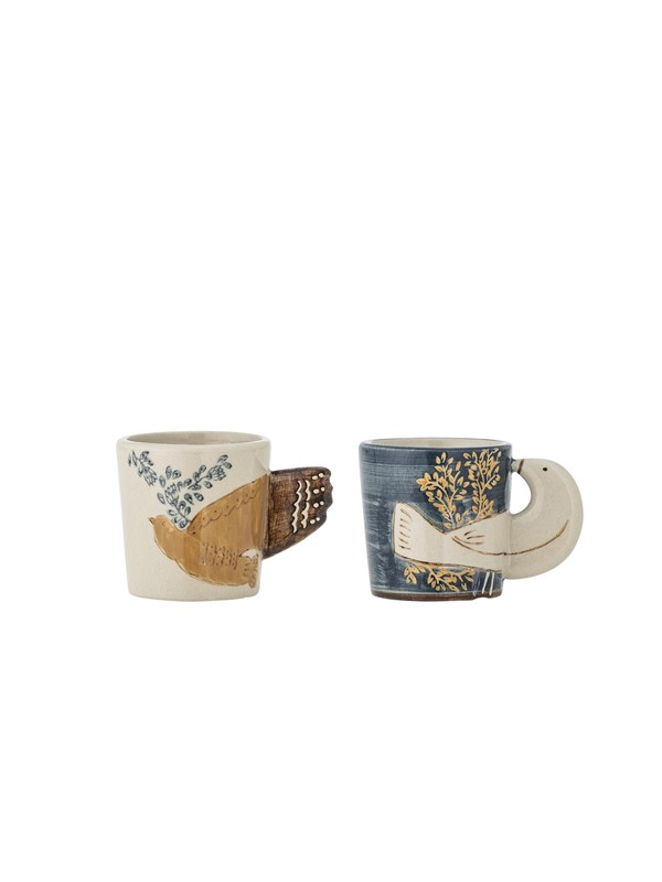 Bloomingville - Hezha Espressokop, Blå, Stentøj, D5xH5 cm, Set of 2