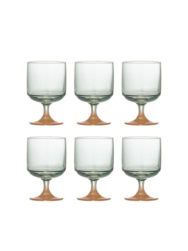 Bloomingville - Signe Drikkeglas, Multifarvet, Glas - Ø7,5 Ã H12,5 cm, sæt med 6