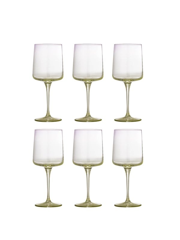 Bloomingville - Luciana Vinglas, Multifarvet, Glas - Ø7,5 Ã H21 cm, sæt med 6
