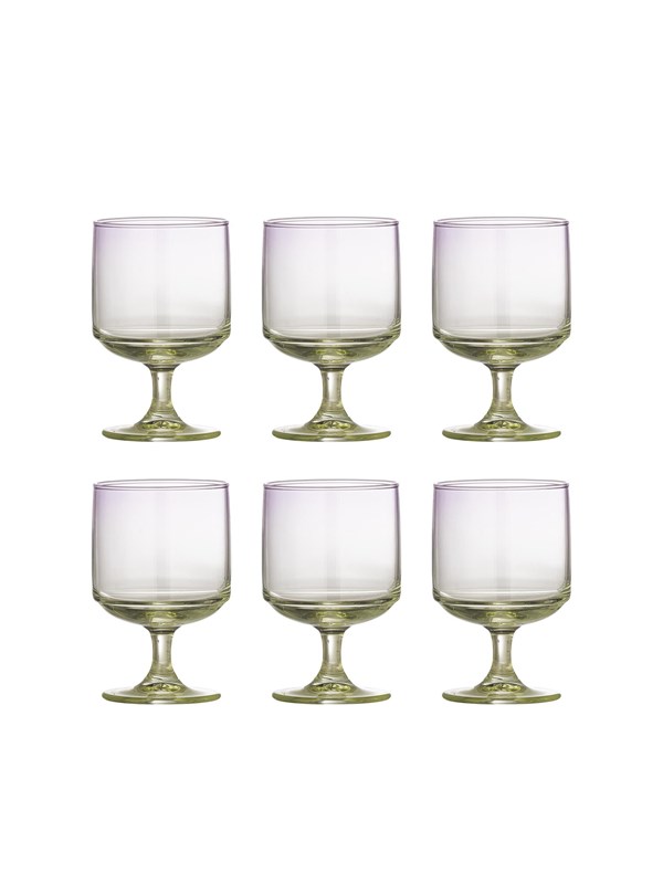 Bloomingville - Luciana Drikkeglas, Lilla, Glas, D7,5xH12,5 cm, Set of 6