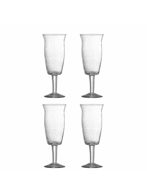 Bloomingville - Asha Vinglas, Klar, Genanvendt Glas, D7,5xH20 cm, Set of 4