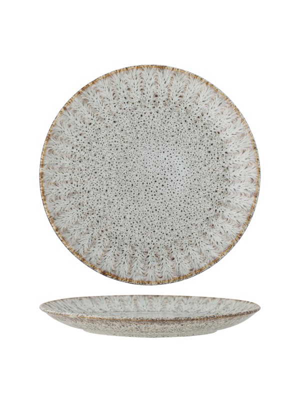 Bloomingville - Fleur Tallerken, Natur, Stentøj, D27xH2,5 cm