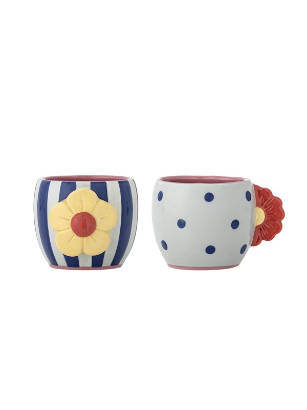 Bloomingville - Haisy Kop, Multifarvet, Stentøj, D9,5xH7,5 cm, Set of 2