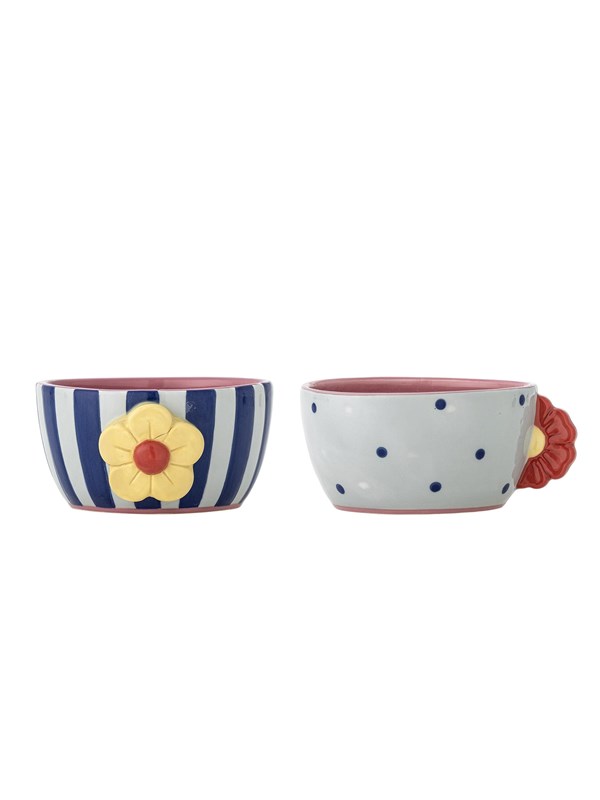 Bloomingville - Haisy Skål, Multifarvet, Stentøj, D12xH6,5 cm, Set of 2