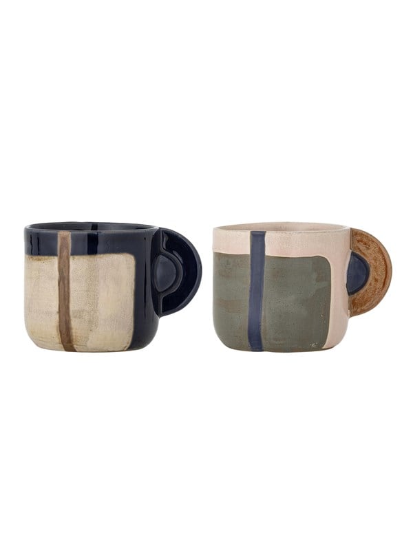 Bloomingville - Bolivia Kop, Multifarvet, Stentøj, D9xH8 cm, Set of 2
