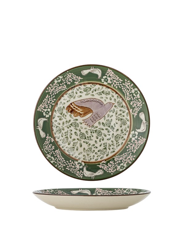 Bloomingville - Hezha Tallerken, Grøn, Stentøj, D16xH2 cm