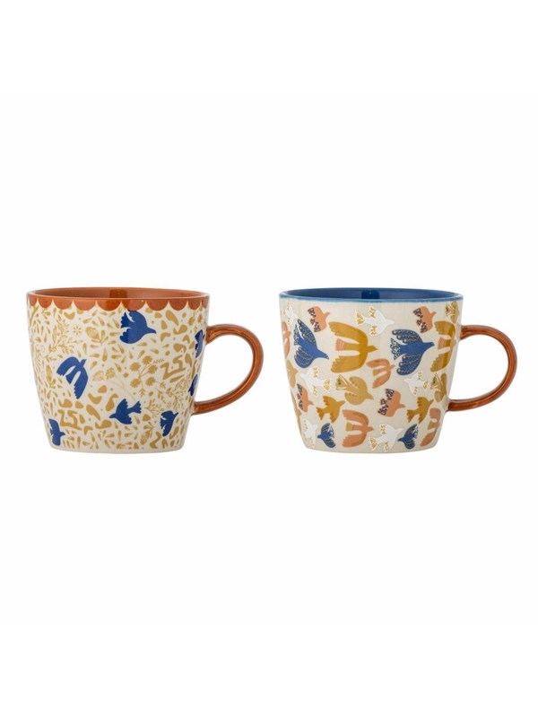 Bloomingville - Anniversary Krus, Multifarvet, Stentøj, D9,5xH8 cm, Set of 2