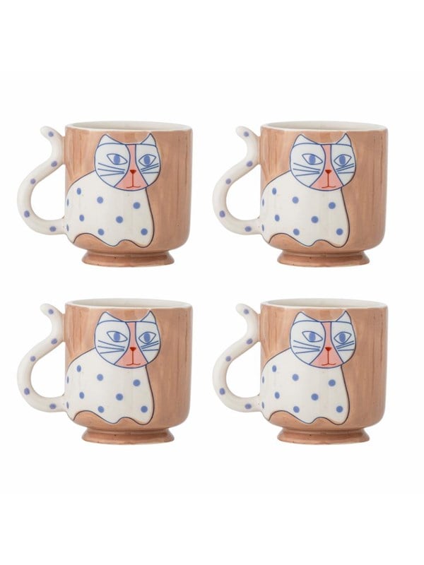 Bloomingville - Missy Krus, Multifarvet, Stentøj - Ø8,5 Ã H9 cm, sæt med 4