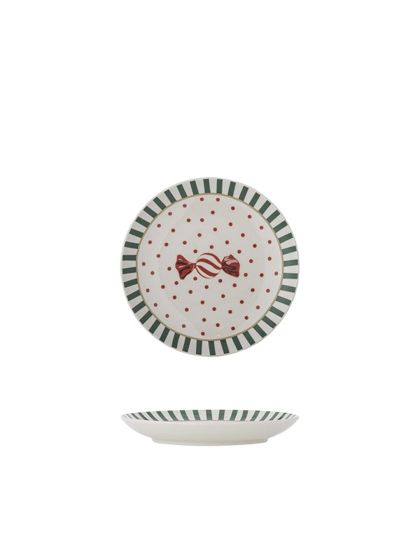 Bloomingville Yule tallerken Ø16 cm Natur-rød
