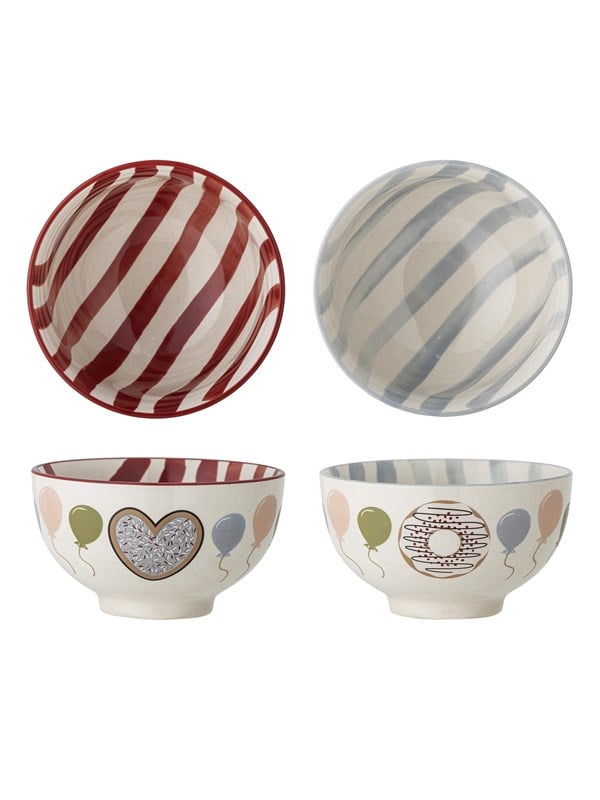 Bloomingville - Darby Skål, Multifarvet, Stentøj, D13,5xH7,5 cm, Set of 2