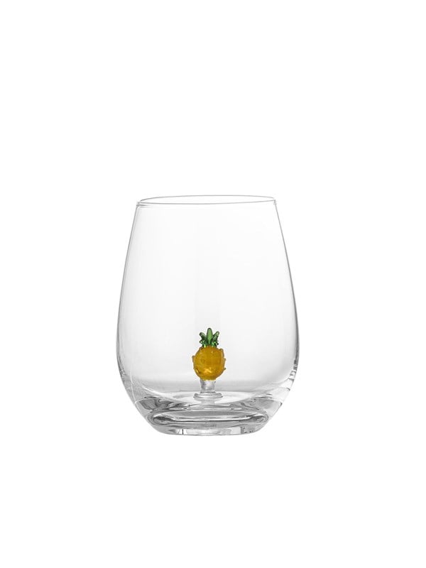 BLOOMINGVILLE Misa drikkeglas, m. ananas figur - klar glas